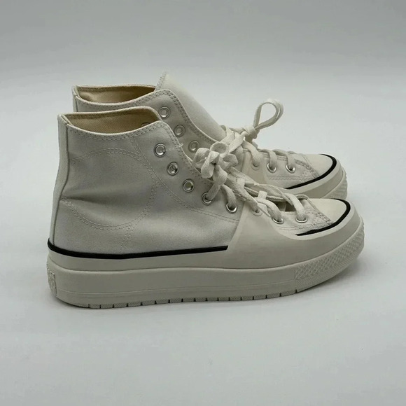 Converse Chuck Taylor All Star Construct White Black Men Unisex Platform A02832C - Picture 1 of 14